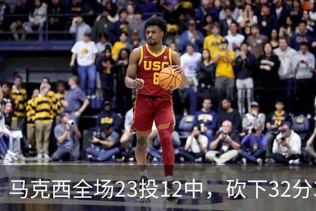马克西全场23投12中，砍下32分3篮板6助攻2抢断